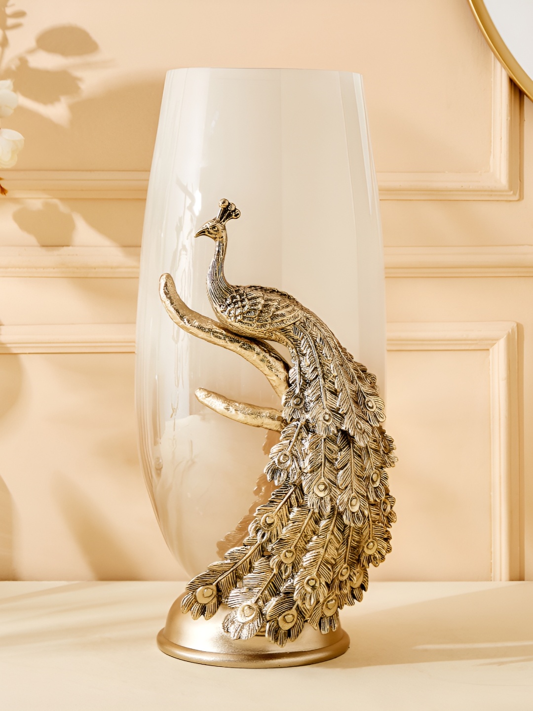

Home Centre Eternity Vivere Beige Peacock Tabletop Vase