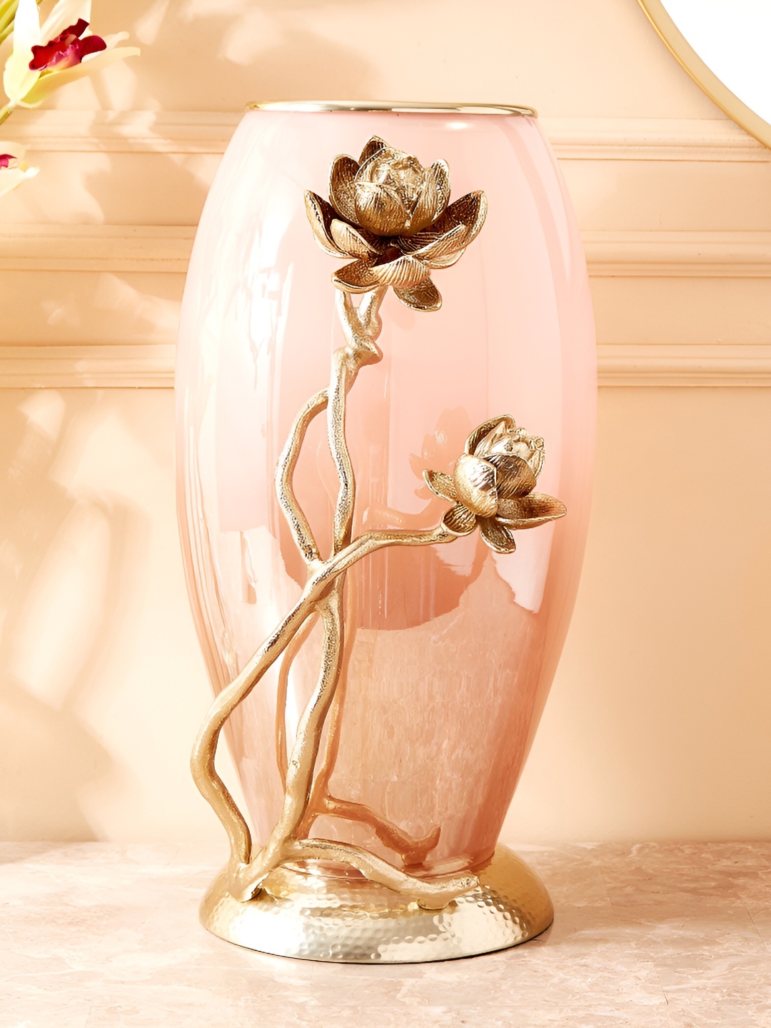

Home Centre Eternity Vivere Beige & Pink Lotus Vase