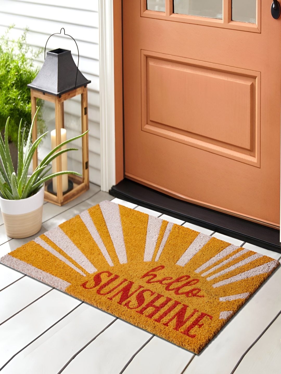 

Home Centre Yellow & Grey Printed Anti-Skid Doormat