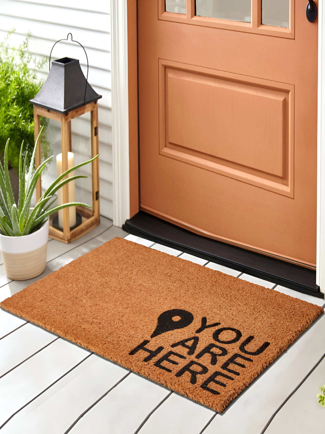 

Home Centre Stencila Brown & Black Printed Anti-Skid Doormat