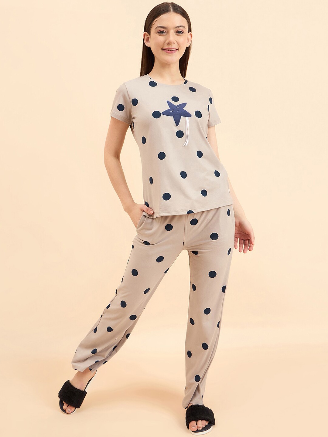 

Sweet Dreams Brown Printed Night suit
