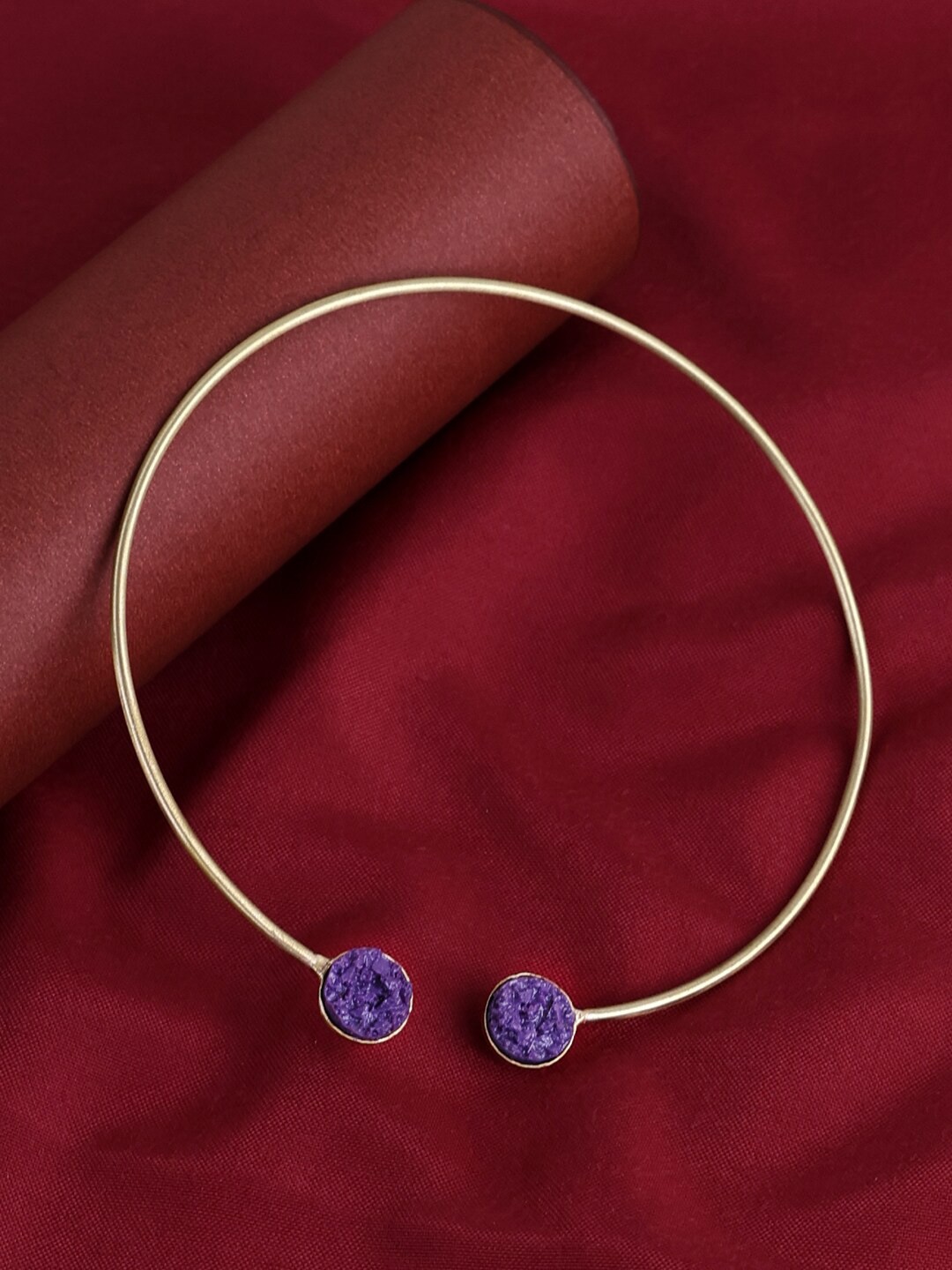 

PANASH Gold Plated Gemstone Stone Studded Circular Necklace