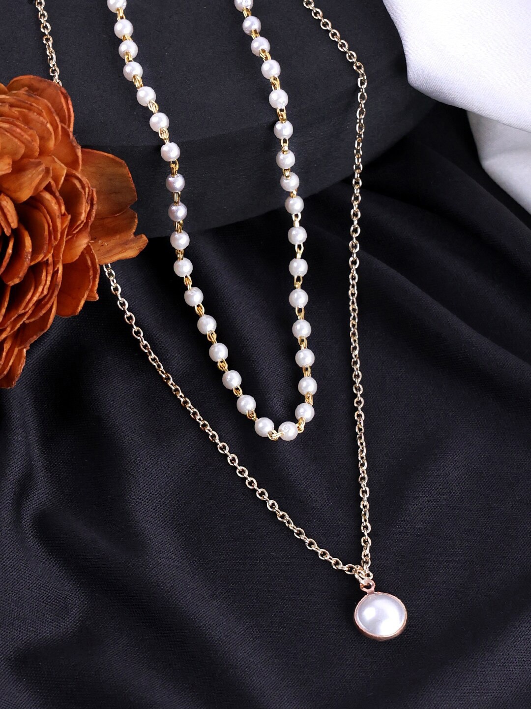 

VOGUE PANASH Gold-Plated Pearl Layered Necklace
