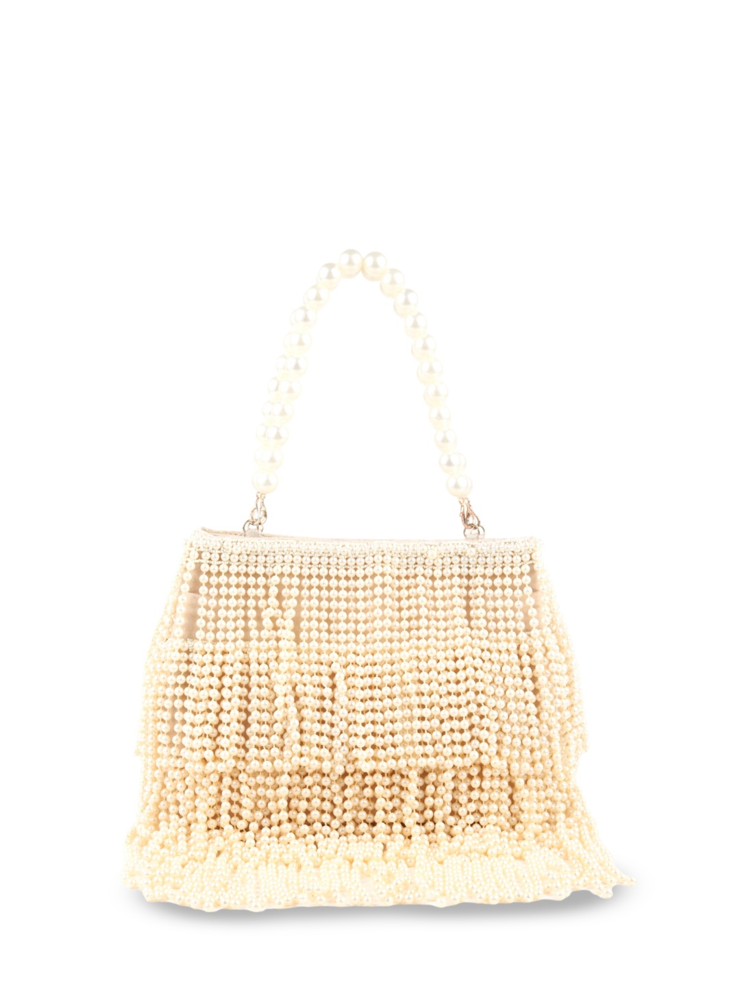 

ODETTE Embellished Structured Handheld Bag, Cream