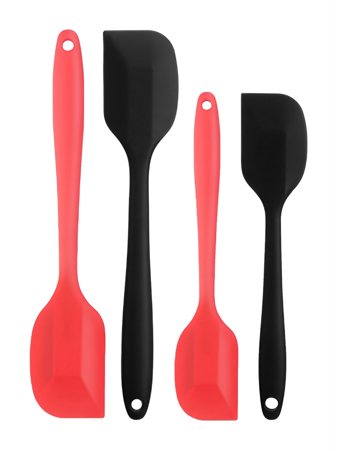 

P-Plus International 4 Pieces Black and Red Silicone Spatula