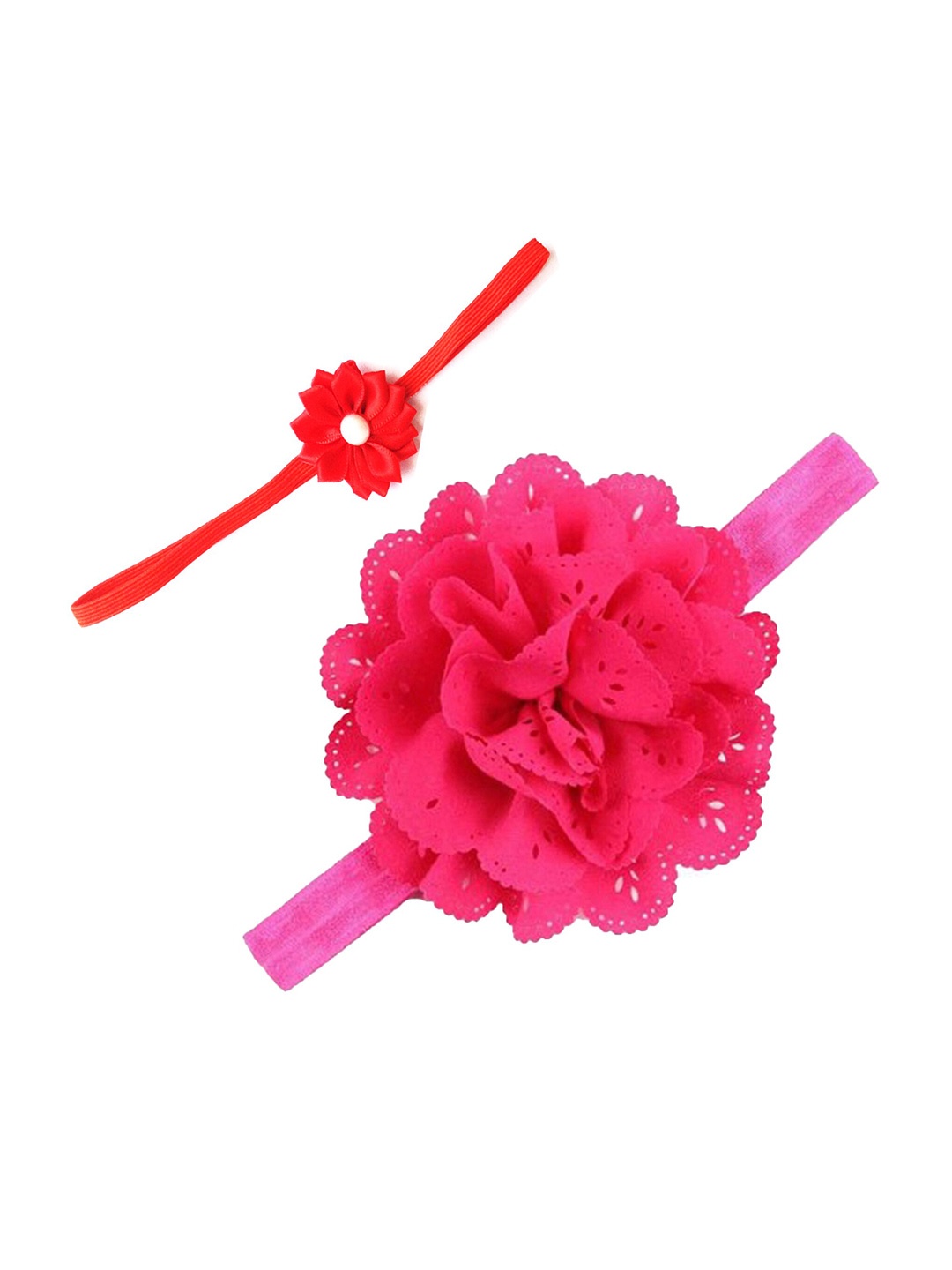 

BAESD Girls Set of 2 Cotton Satin Hairbands, Red