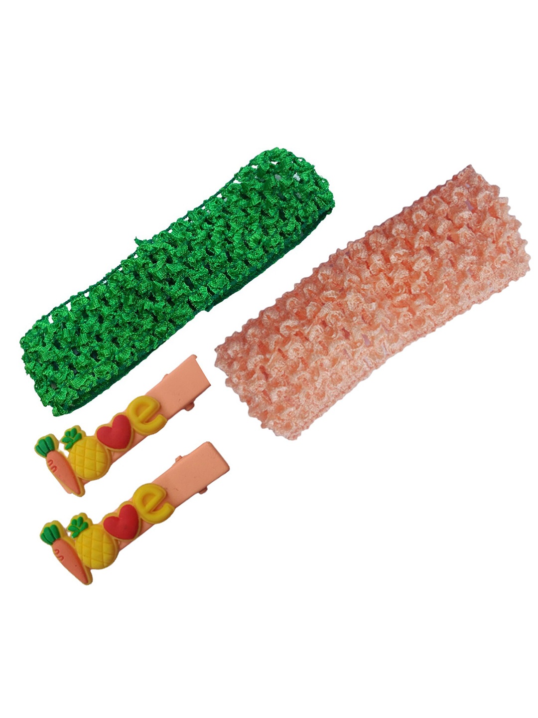 

BAESD Infants Girls Set of 4 Crochet Headbands & Hairclips, Green