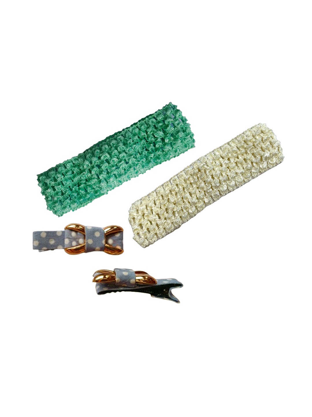 

BAESD Infants Girls Set of 4 Crochet Headbands & Hairclips, Sea green