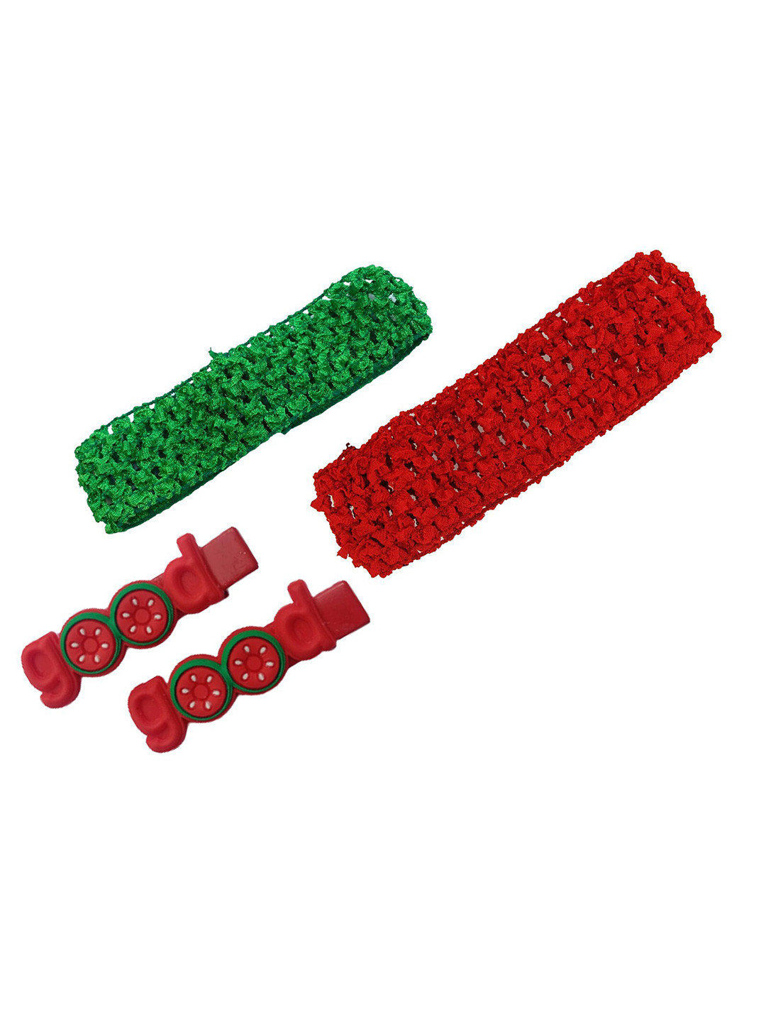 

BAESD Girls Set of 4 Crochet Headbands & Hairclips, Red