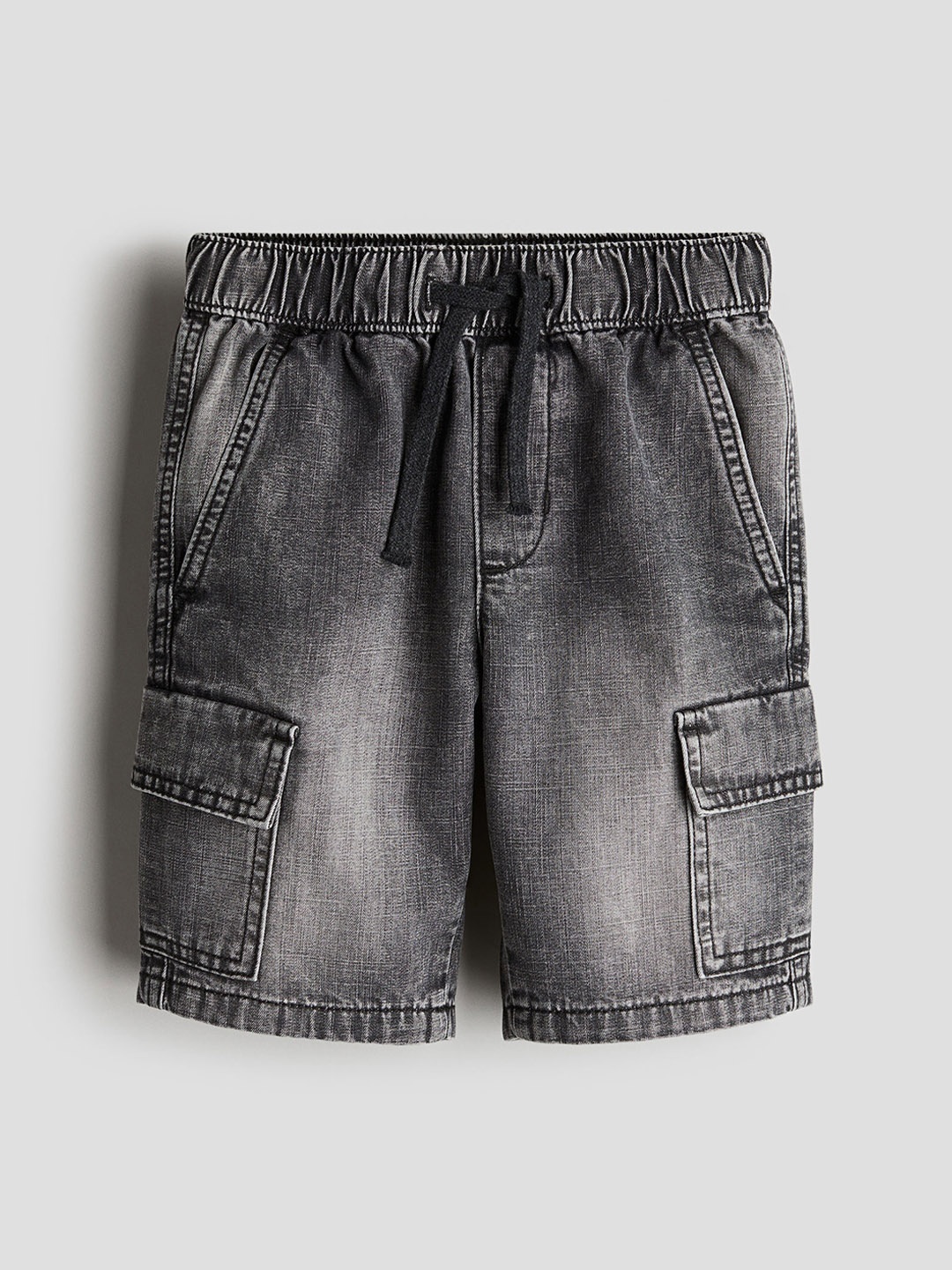 

H&M Boys Denim Cargo Shorts, Grey