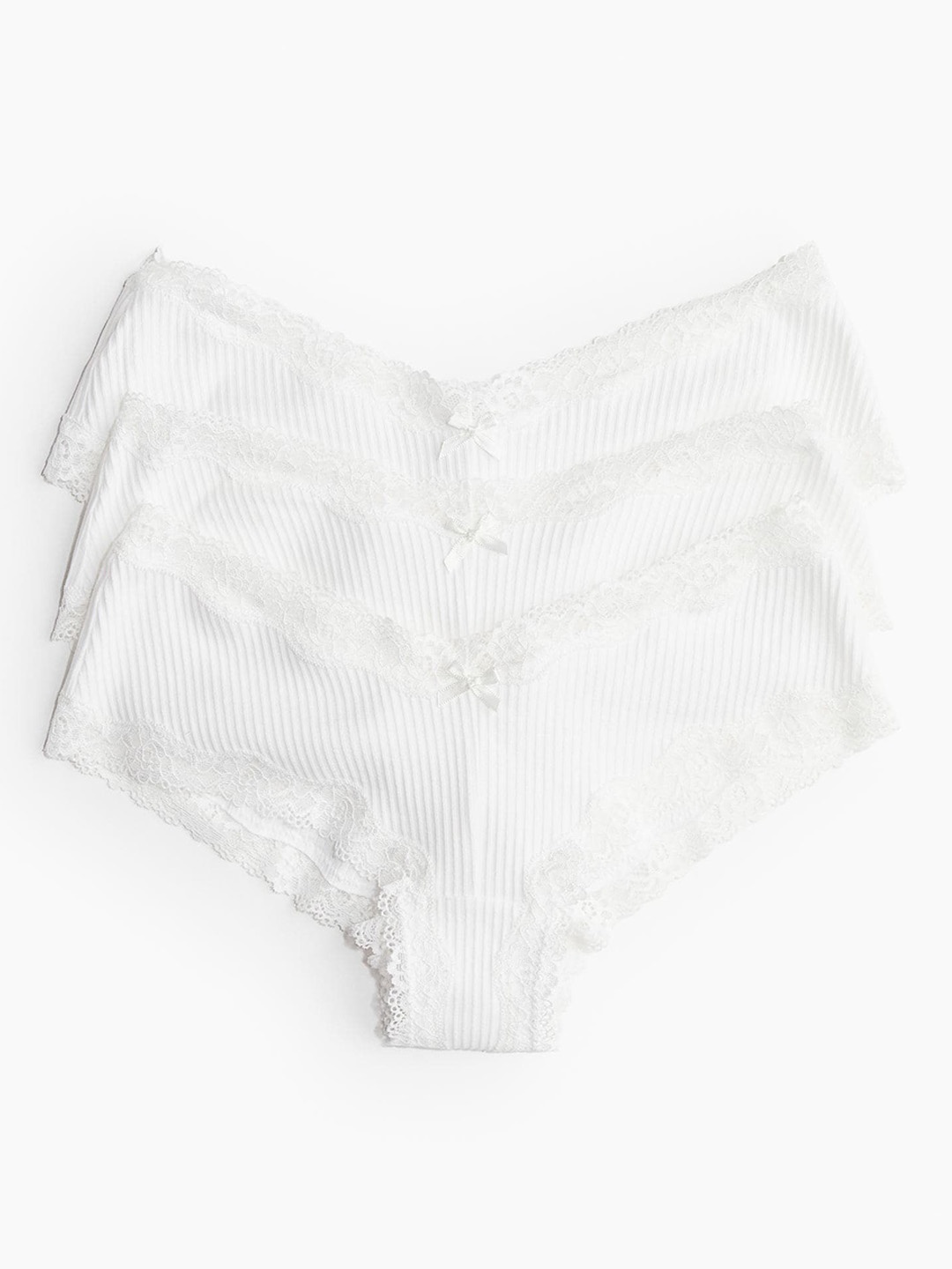 

H&M Women 3-Pack Cotton Hipster Briefs, White