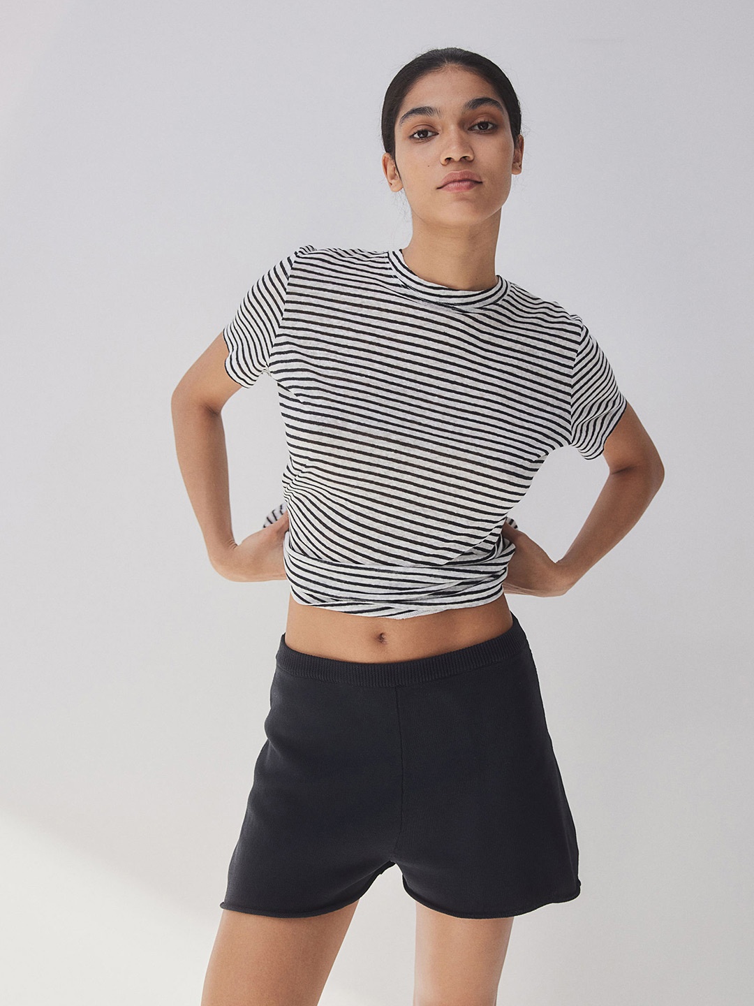 

H&M Linen T-shirt, White