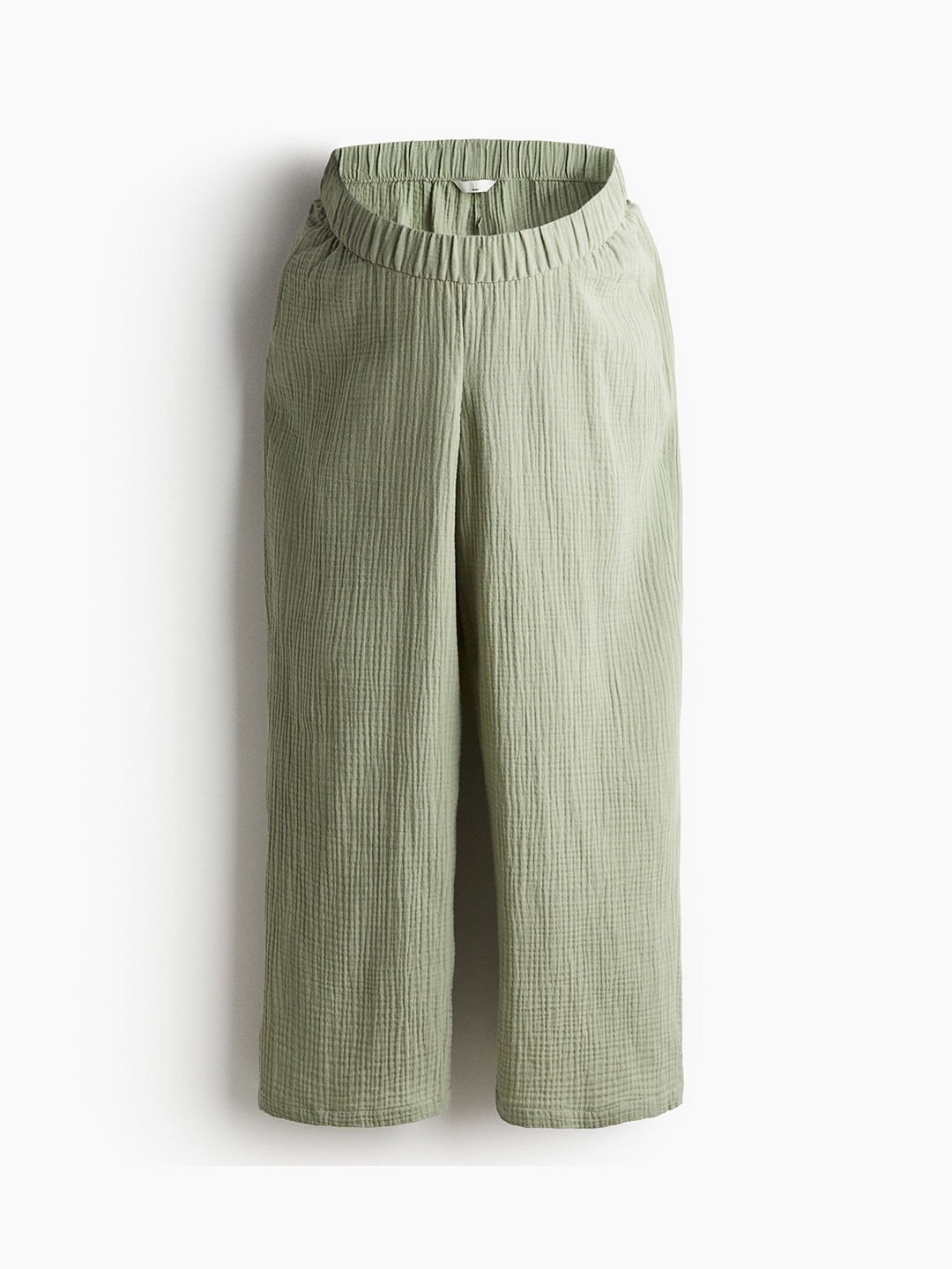 

H&M Women Pure Cotton MAMA Before & After Muslin Trousers, Green