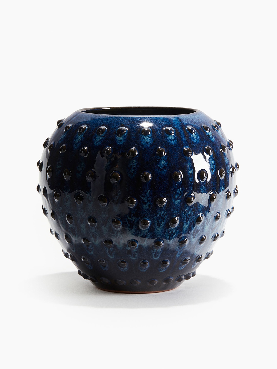 

H&M Blue Reactive-Glaze Hobnail Vases, Navy blue