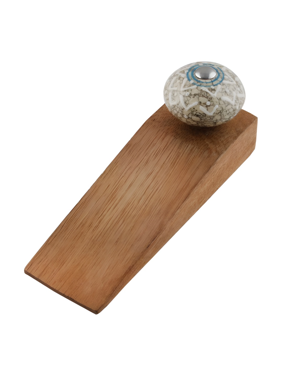 

Indianshelf White & Beige Embossed Door Stopper