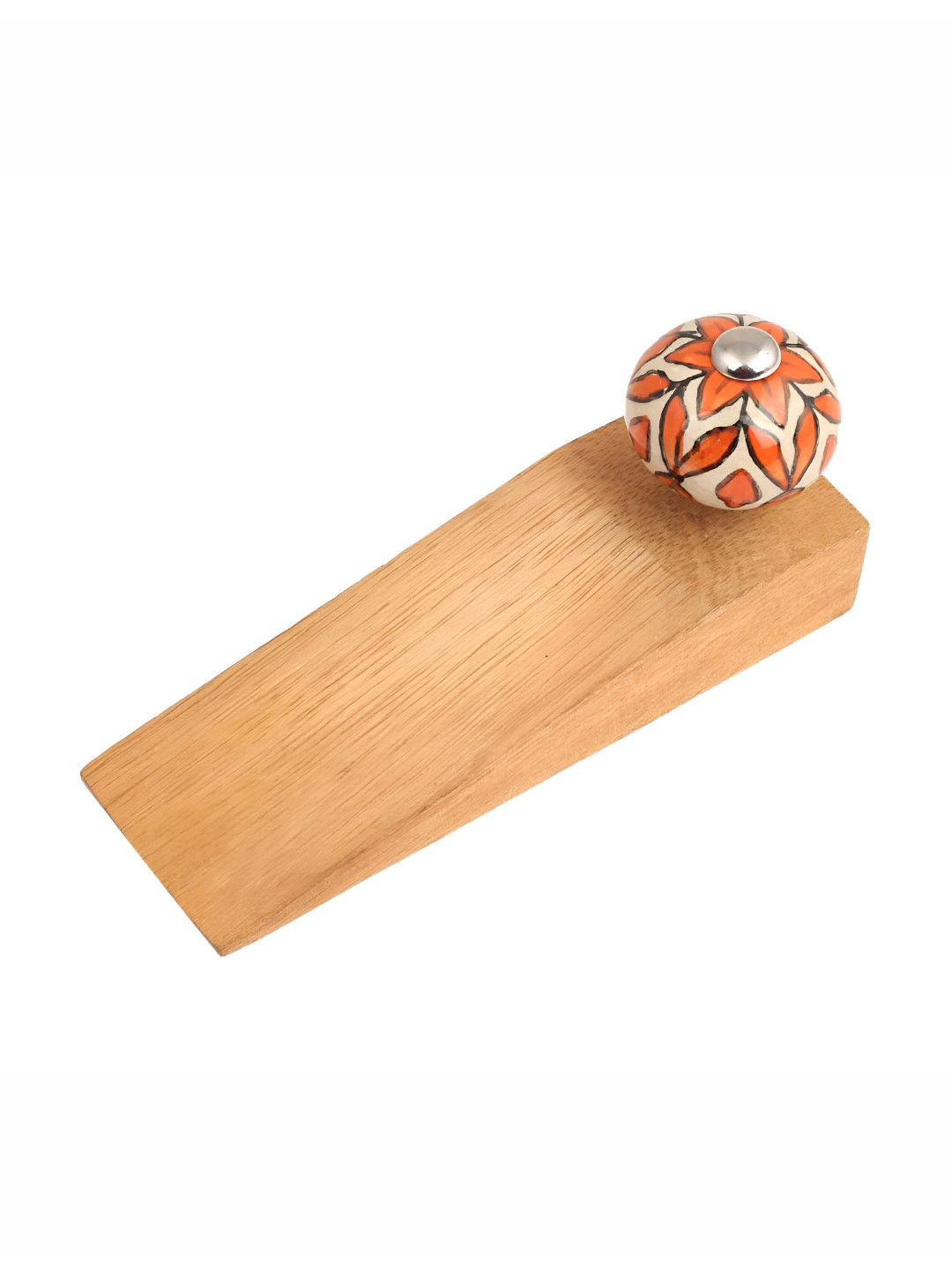 

Indianshelf Orange & Beige Floral Printed Door Stopper