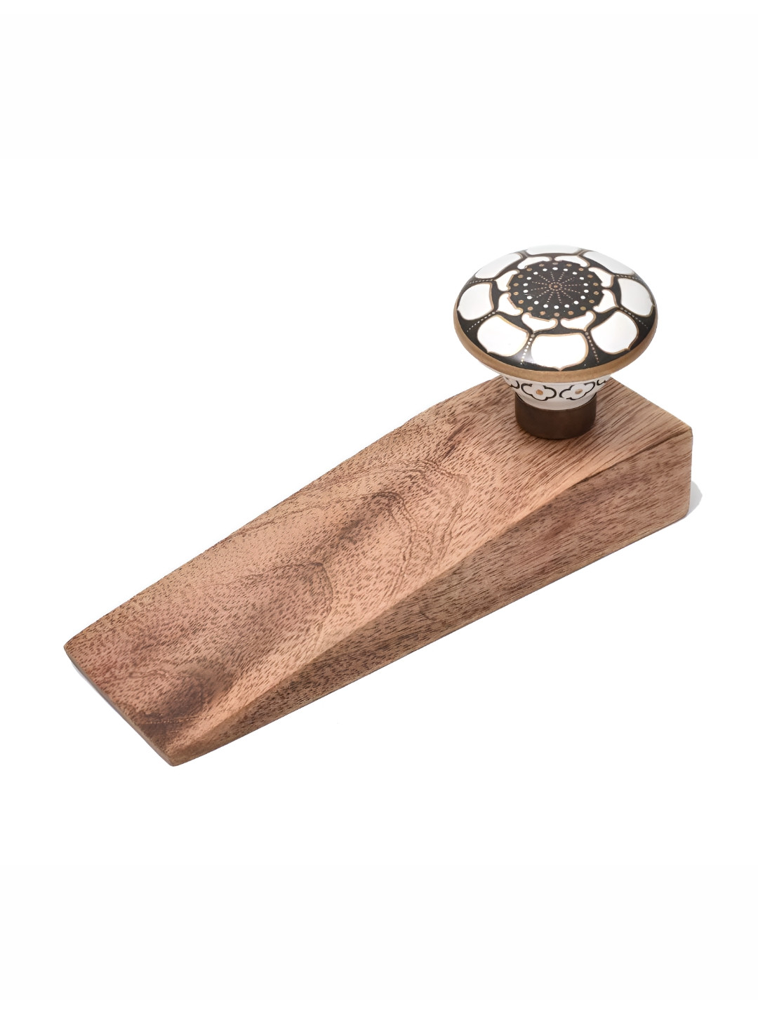 

Indianshelf Beige & White Floral Printed Door Stopper