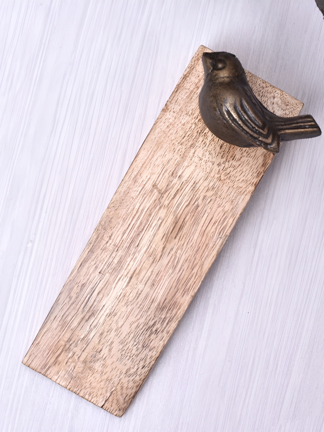 

Indianshelf Beige & Brown Bird Door Stopper