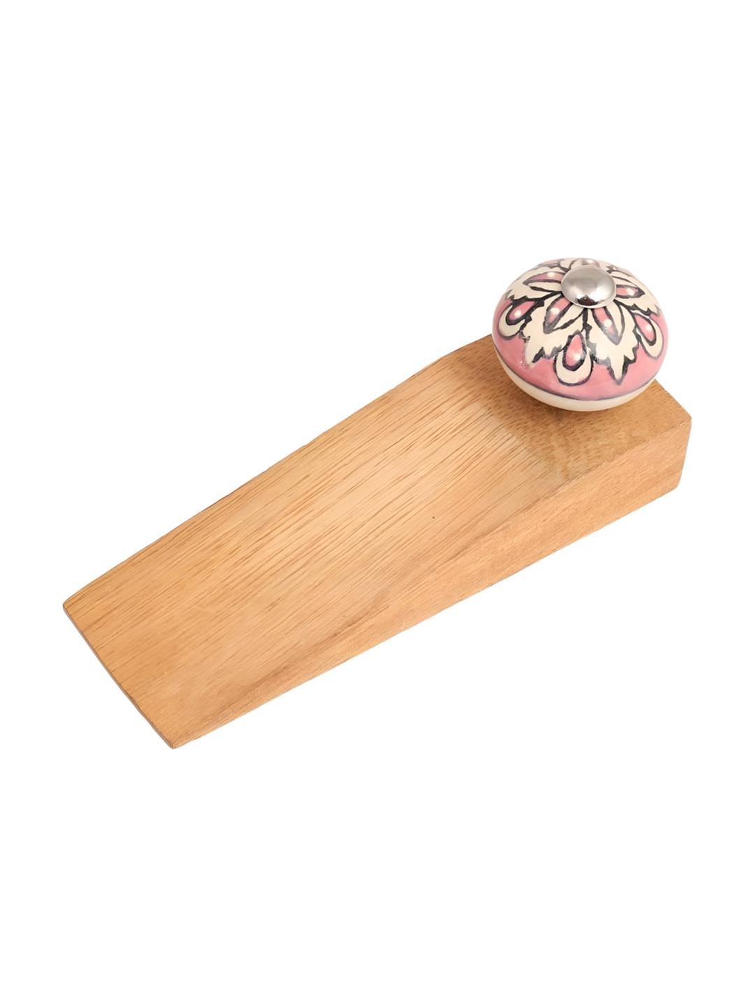 

Indianshelf Peach & Beige Flower Printed Door Stopper