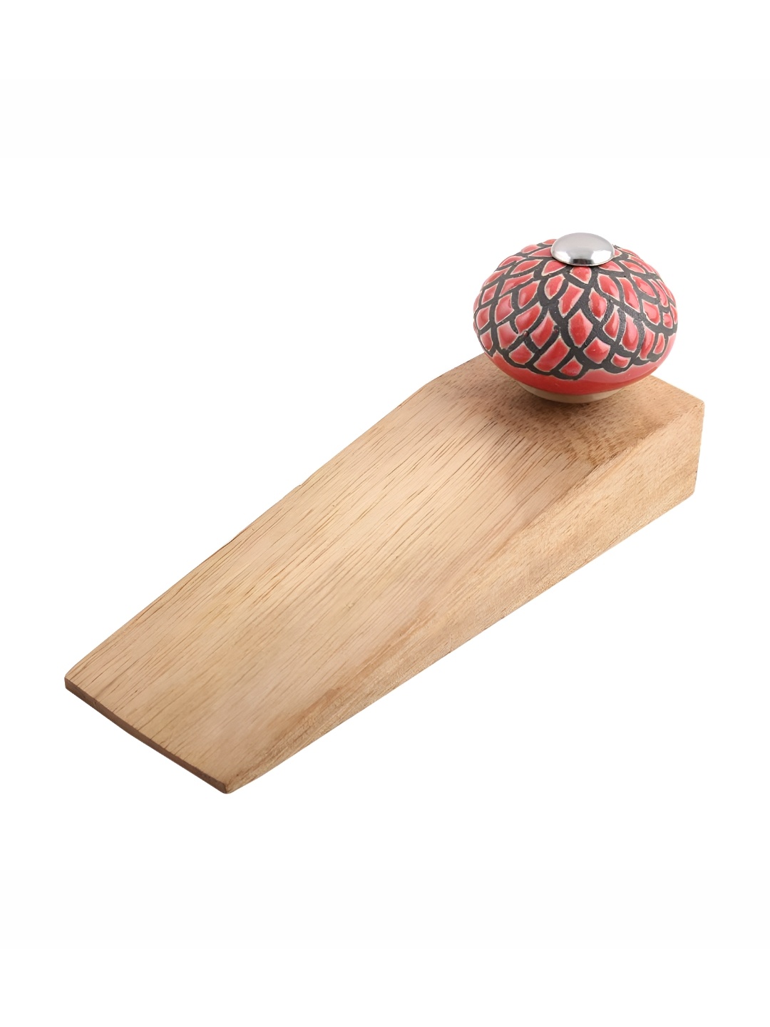 

Indianshelf Red & Beige Etched Door Stopper