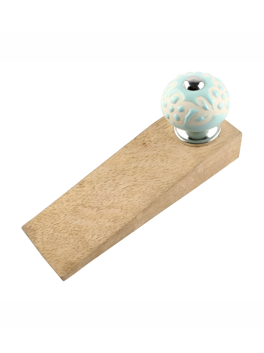 

Indianshelf Green & Beige Etched Door Stopper