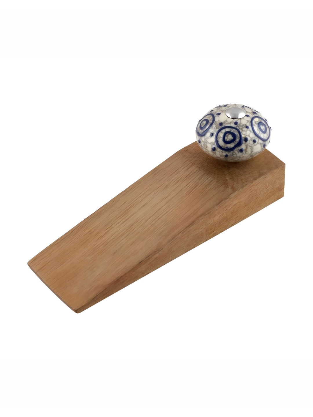 

Indianshelf Beige & Blue Crackle Door Stopper