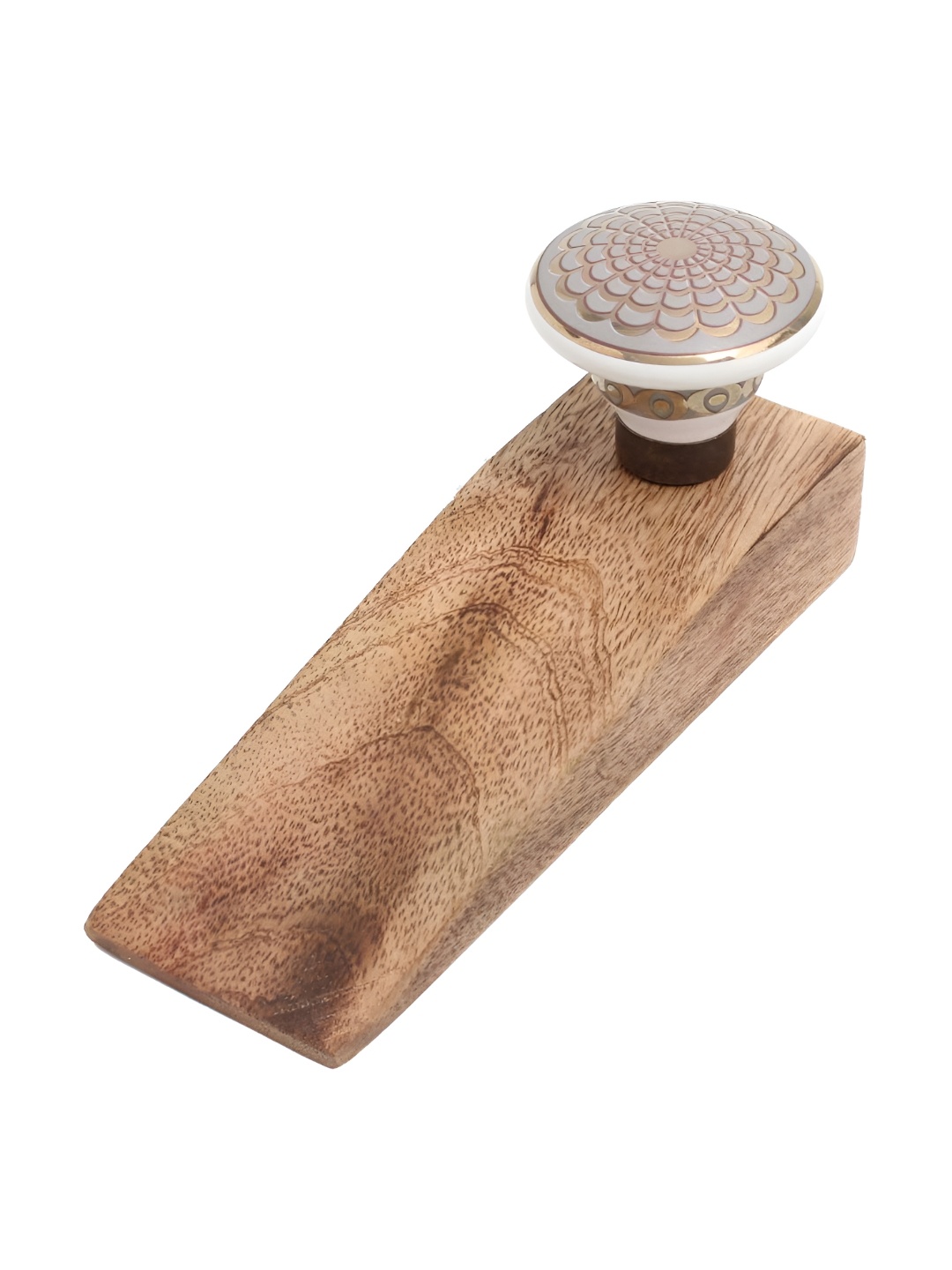 

Indianshelf Beige & White Crown Printed Door Stopper
