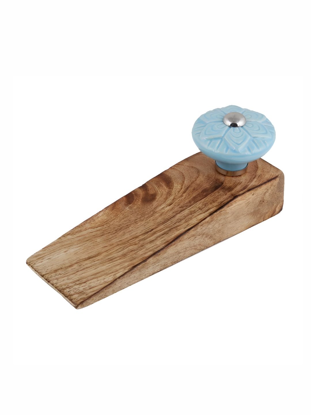 

Indianshelf Blue & Beige Wheel Flower Door Stopper