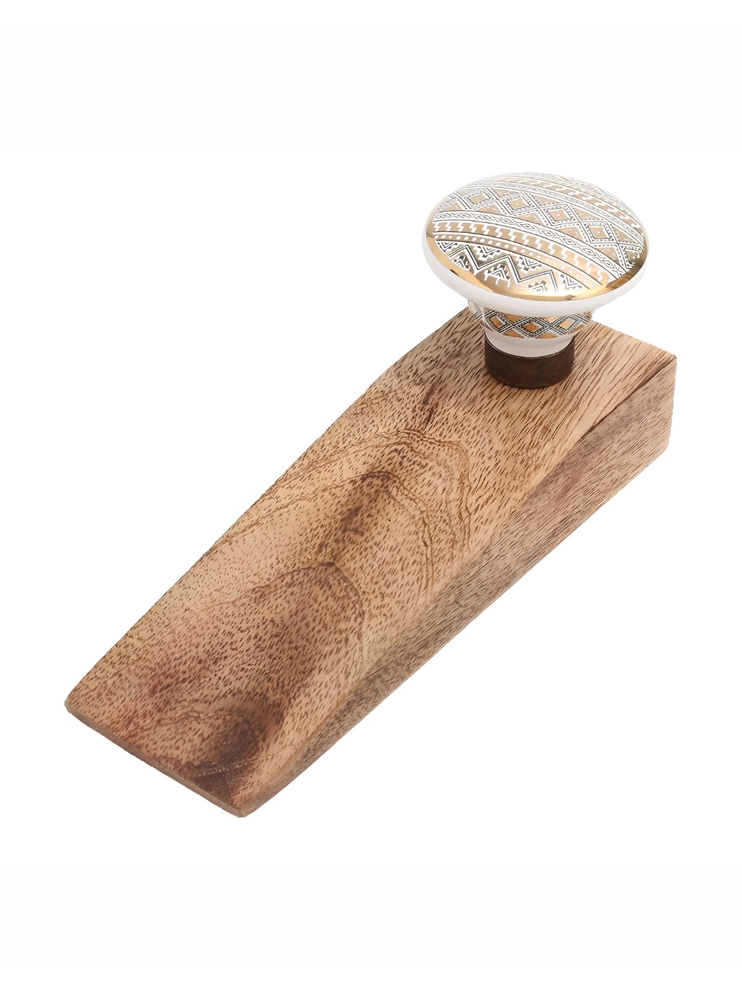 

Indianshelf Beige & White Border Pattern Door Stopper