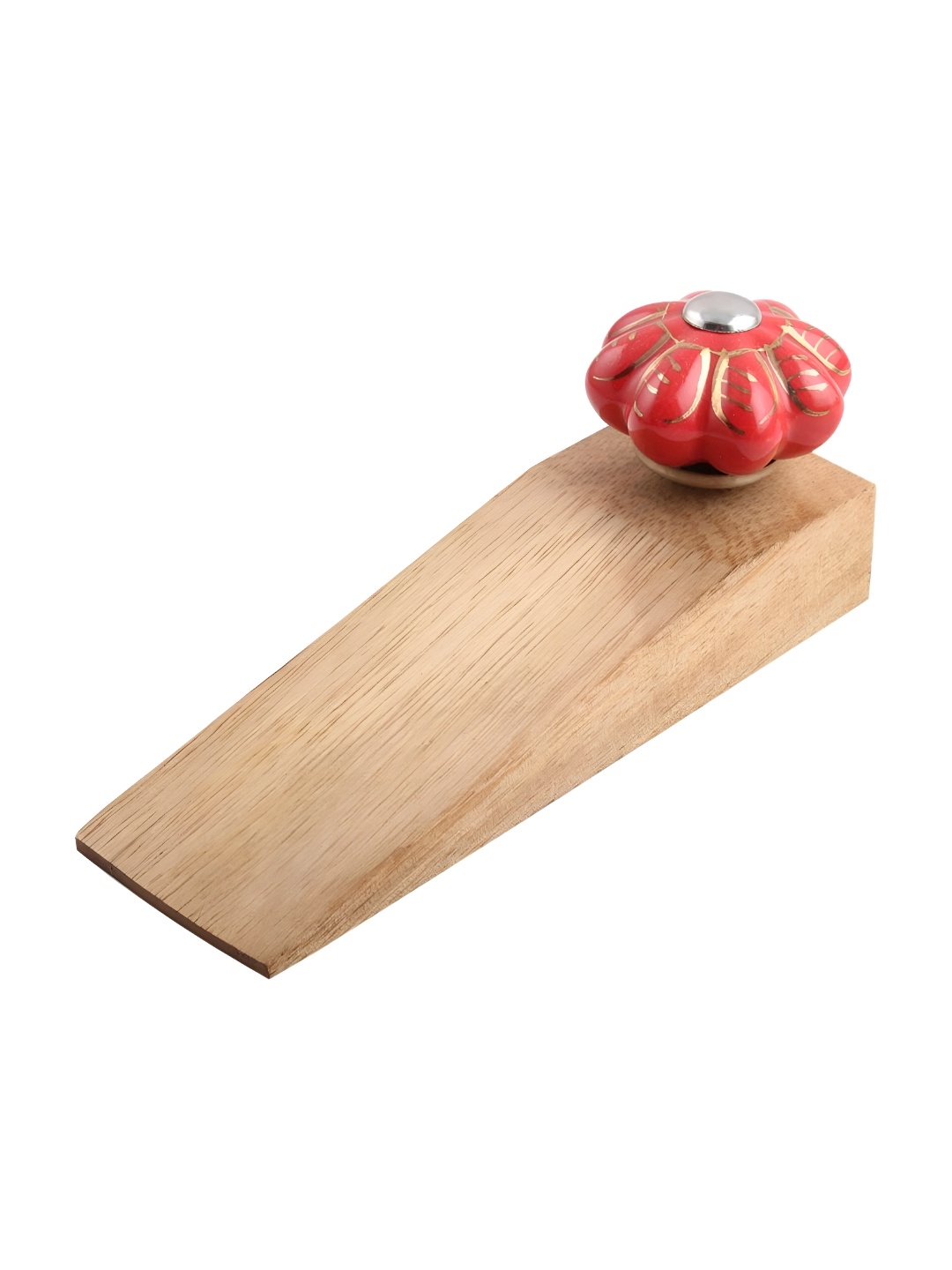 

Indianshelf Red & Beige Leaf Printed Door Stopper