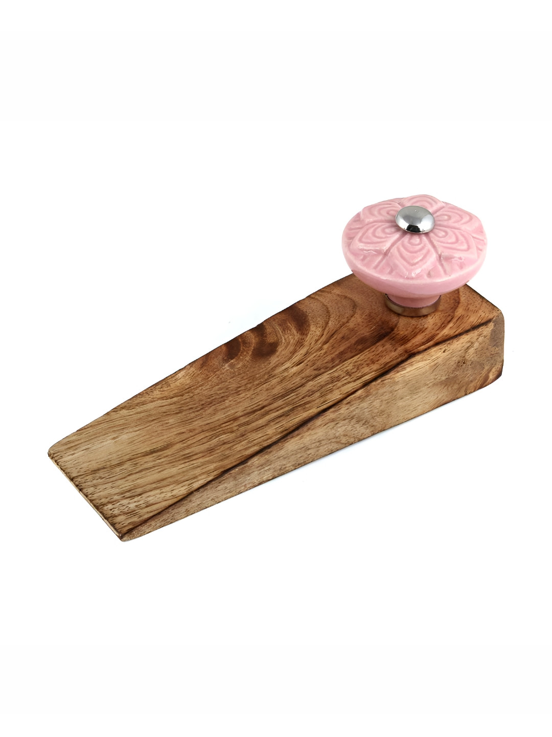 

Indianshelf Pink & Beige Wheel Flower Door Stopper