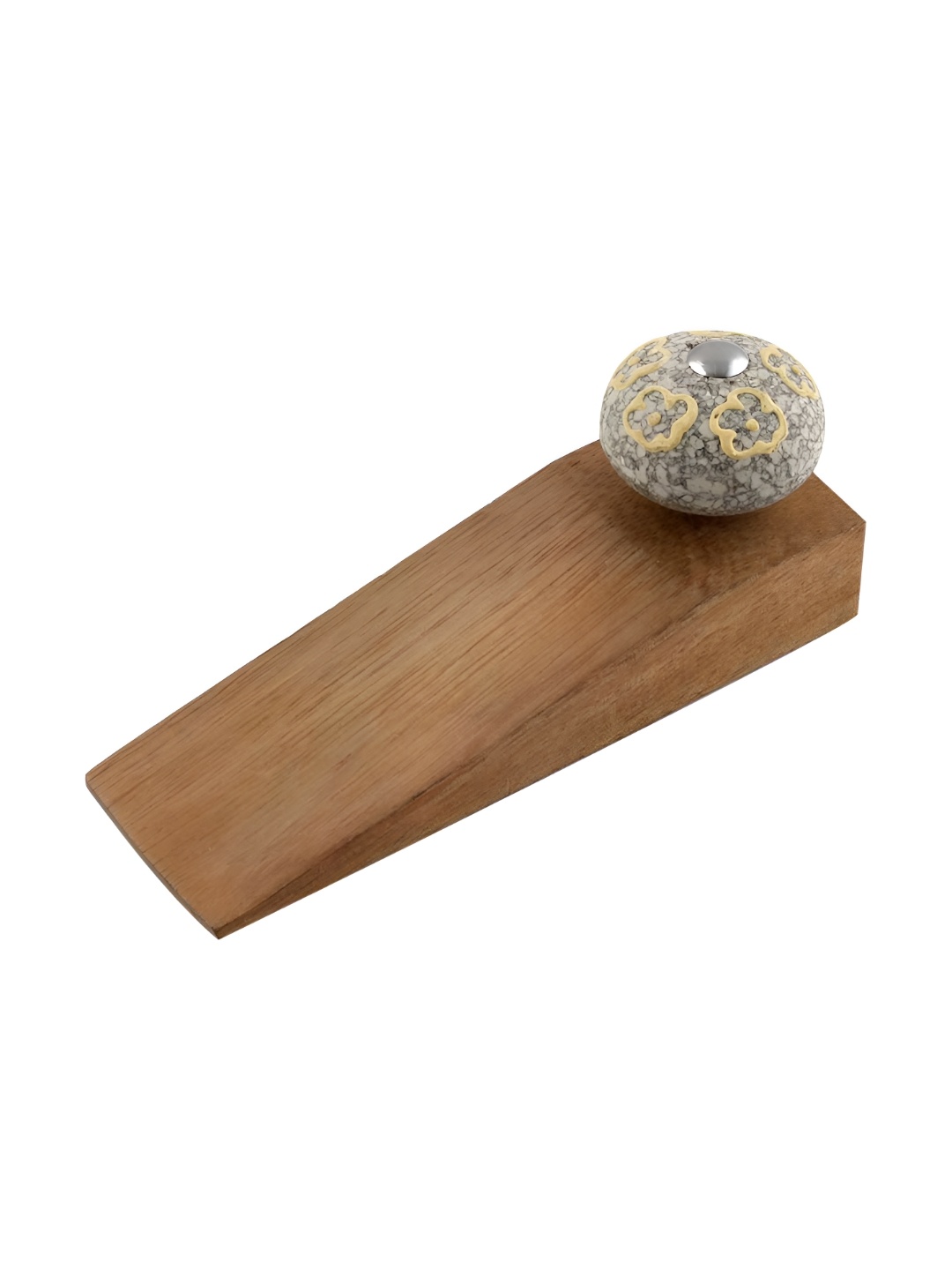 

Indianshelf Yellow & Beige Floral Crackle Door Stopper