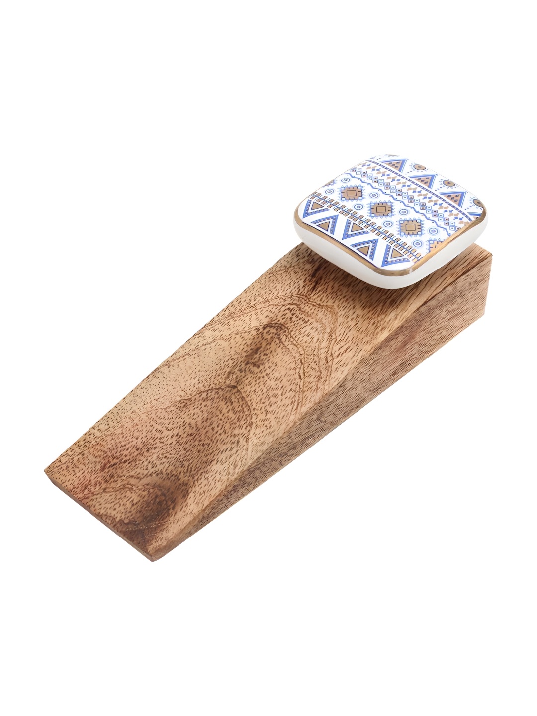 

Indianshelf Beige & White Printed Square Door Stopper