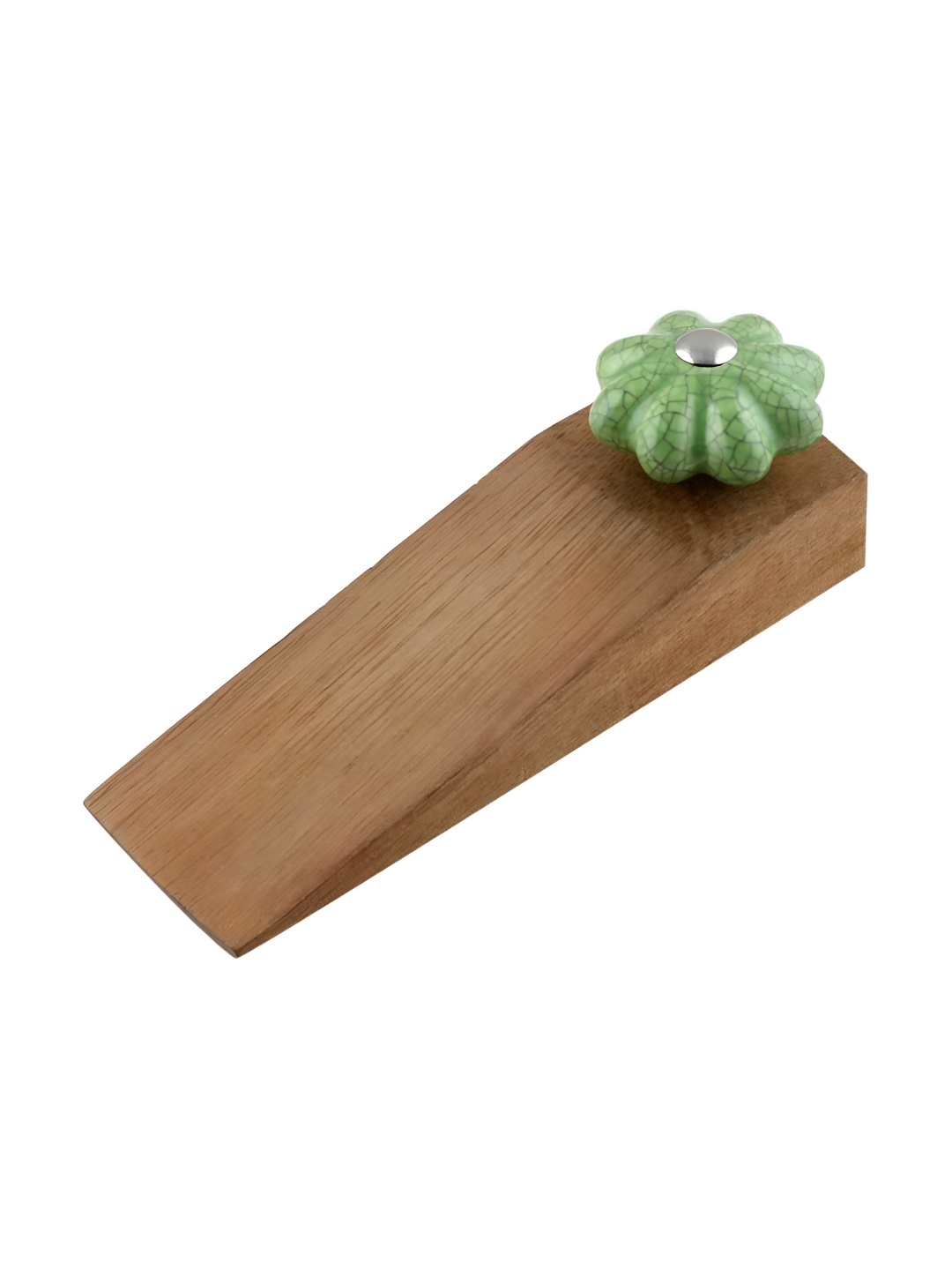 

Indianshelf Green & Beige Crackle Melon Door Stopper