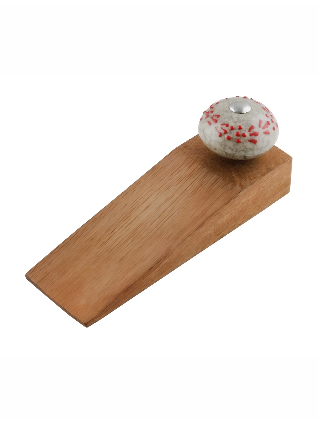 

Indianshelf Red & Beige Embossed Crackle Door Stopper