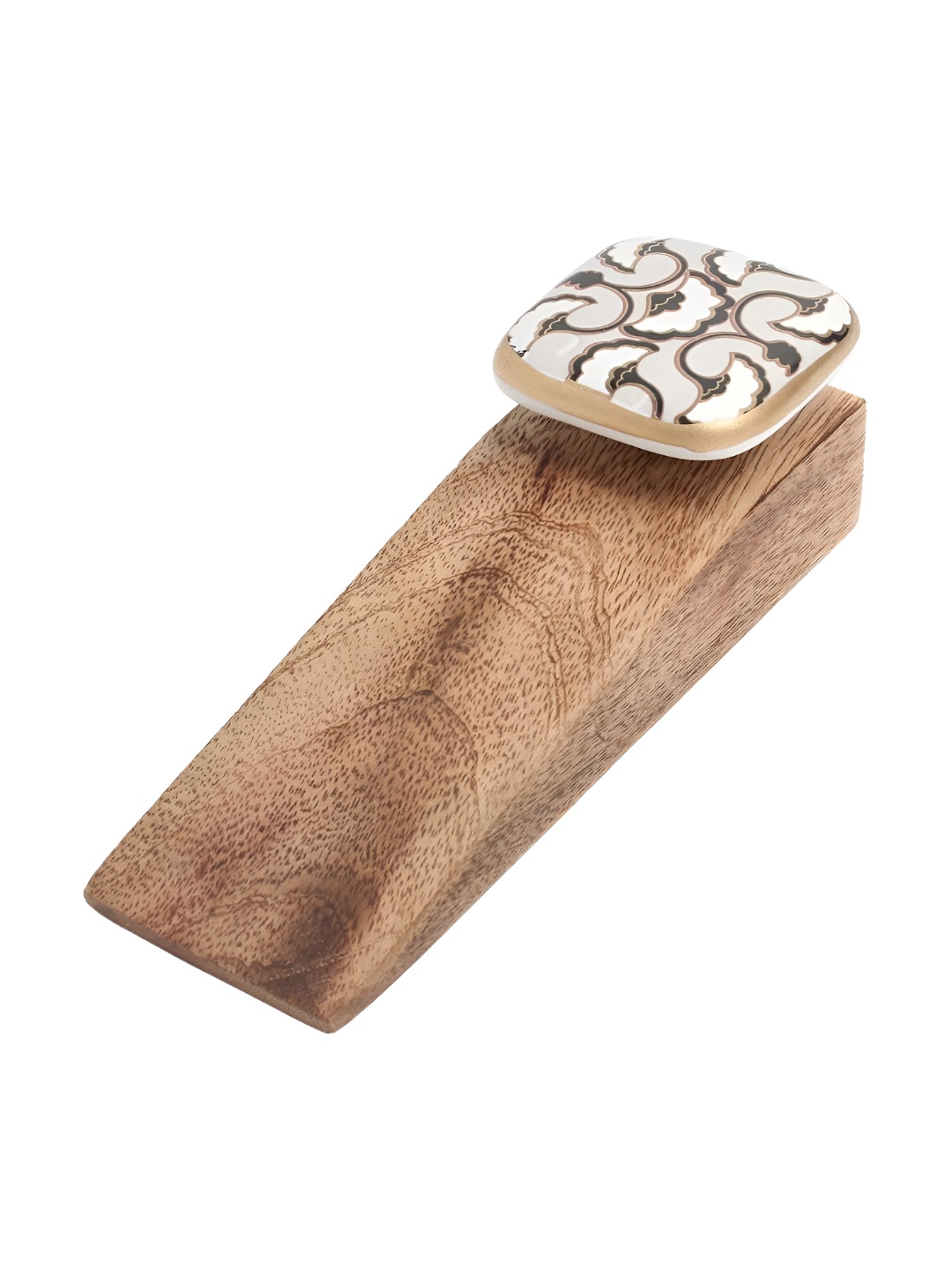 

Indianshelf Beige & Black Sea Shell Square Door Stopper