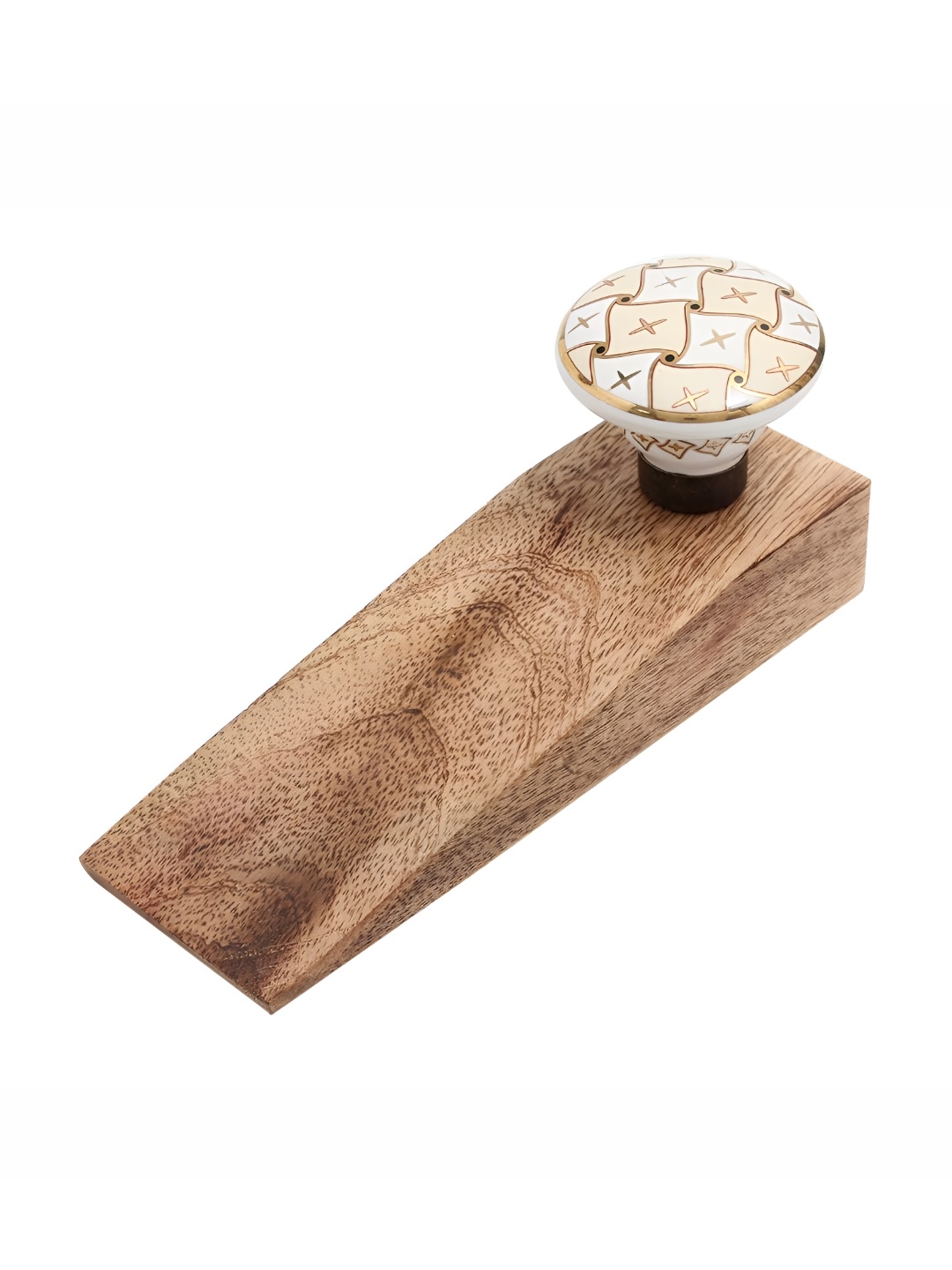 

Indianshelf Beige & White Checkerboard Door Stopper