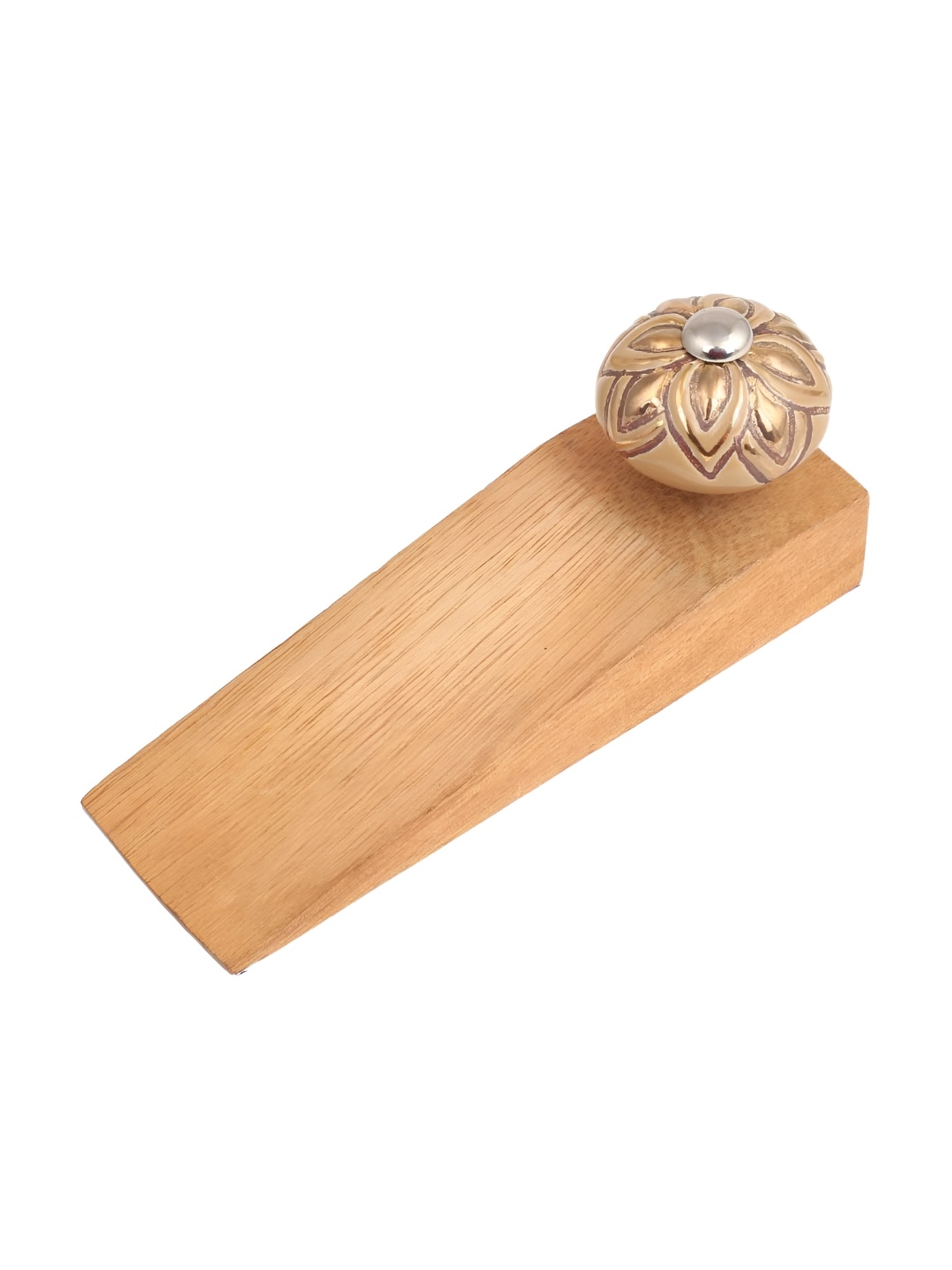 

Indianshelf Beige Flower Door Stopper