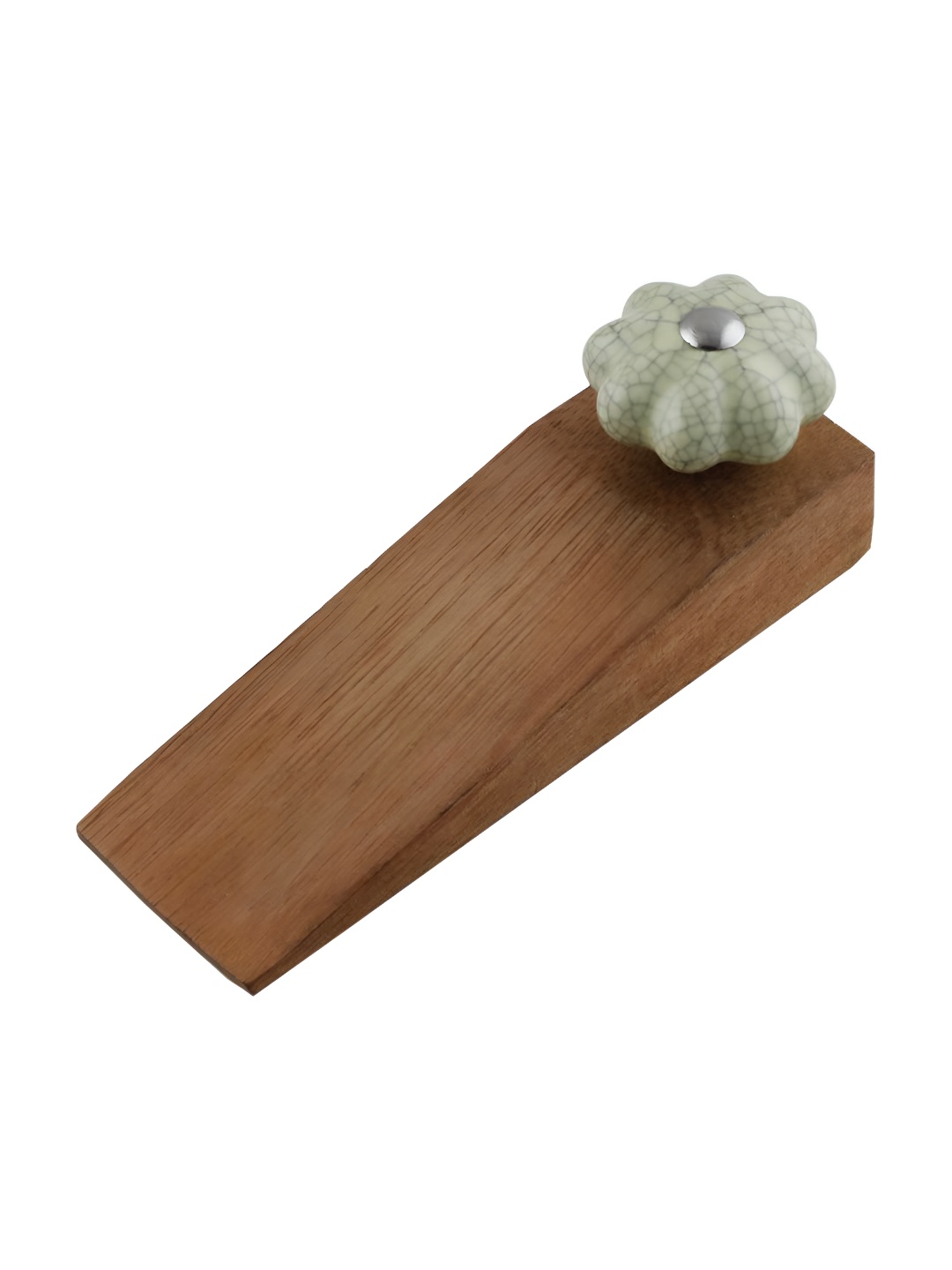 

Indianshelf Green & Beige Crackle Melon Door Stopper