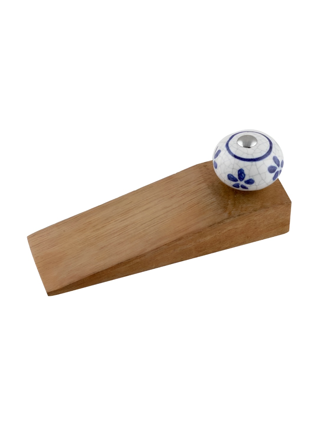 

Indianshelf Blue & Beige Flower Crackle Door Stopper