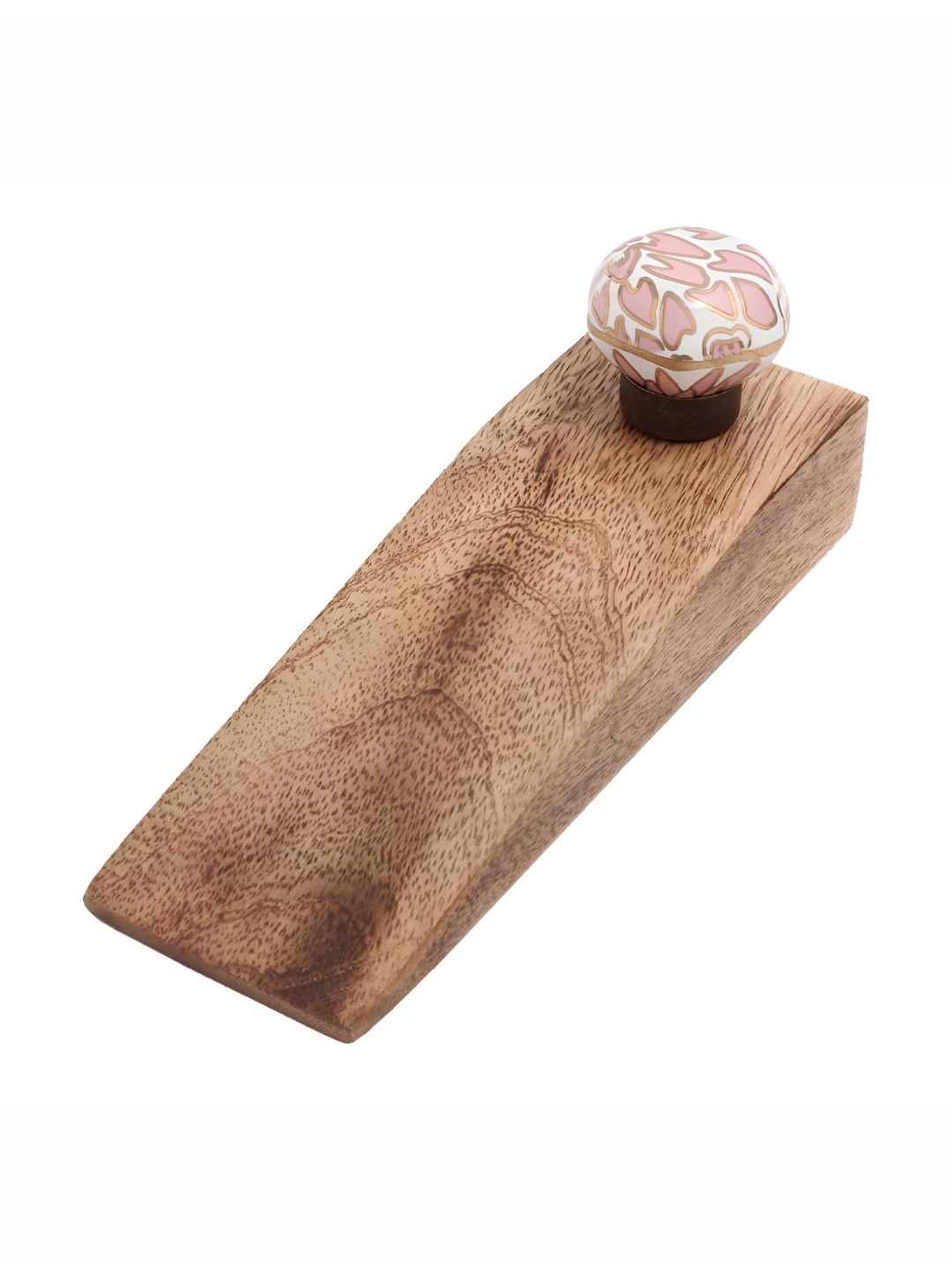 

Indianshelf Brown & Pink Hexagon Shaped Door Stopper, Beige