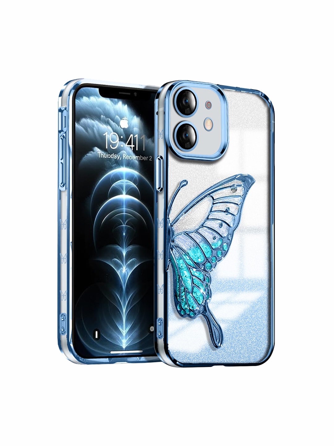 

Karwan Butterfly Printed iPhone 11 Back Case, Blue