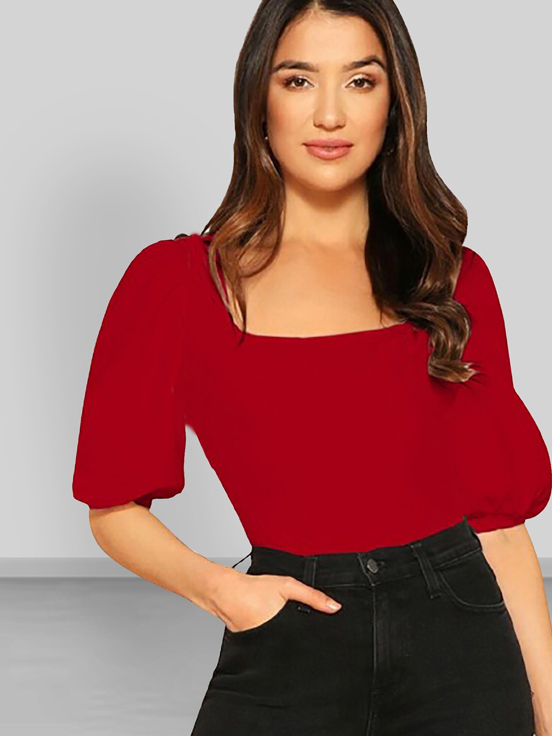 

Dream Beauty Fashion Puff Sleeve Top, Red