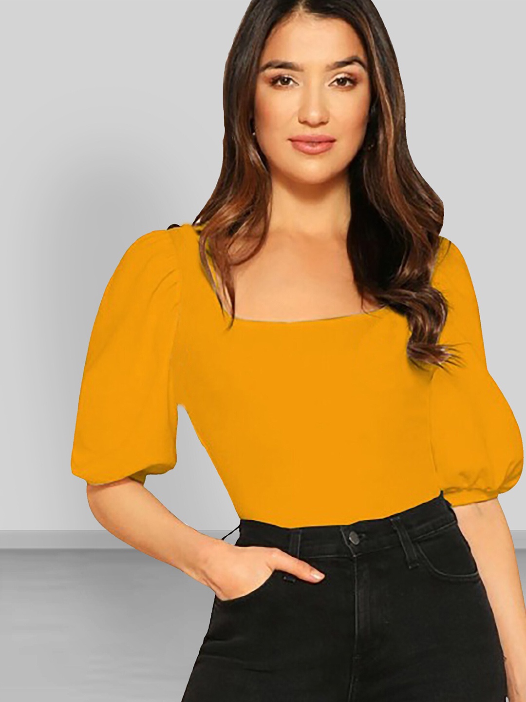 

Dream Beauty Fashion Puff Sleeve Top, Yellow