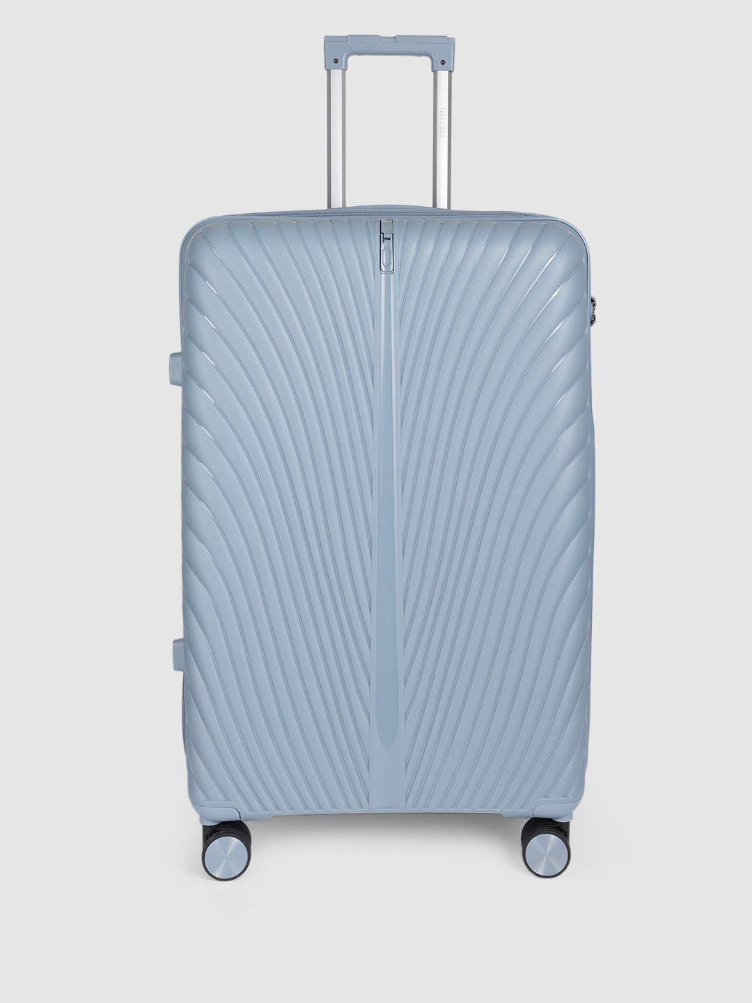 

Teakwood Leathers Swan Textured 360 Degree Rotation Hard Large-Sized Trolley Bag 95.5L, Blue