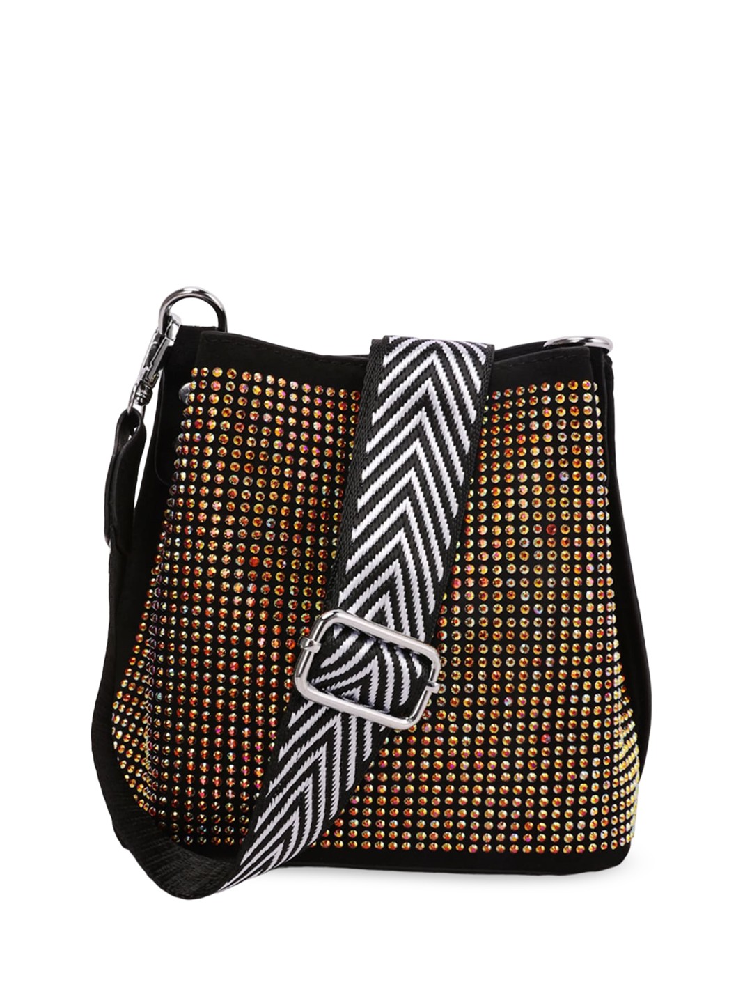 

London Rag Embellished Shopper Sling Bag, Black