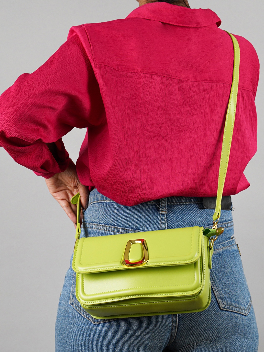 

London Rag PU Structured Sling Bag, Green