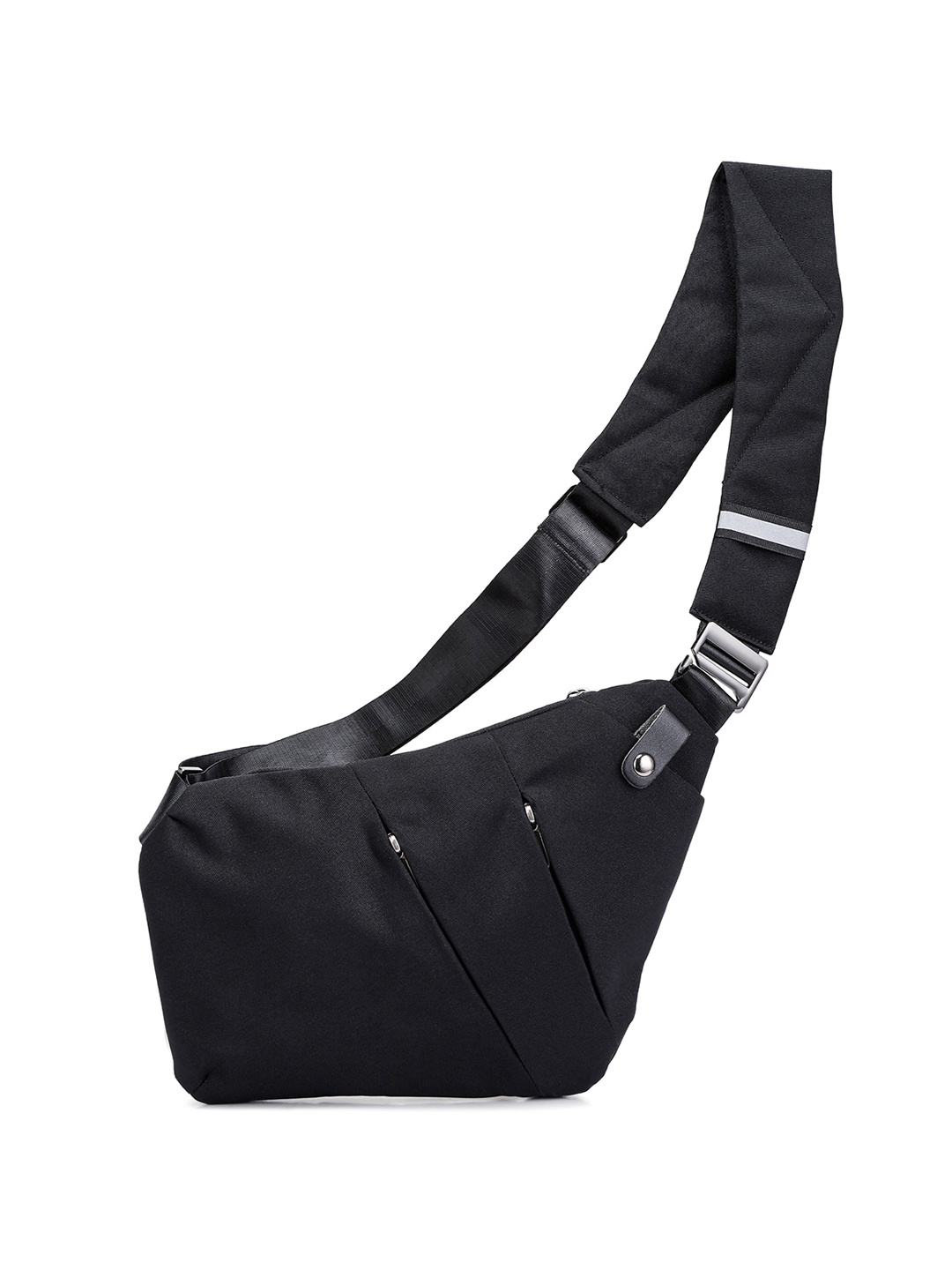 

London Rag Textured Oversized Swagger Sling Bag, Black