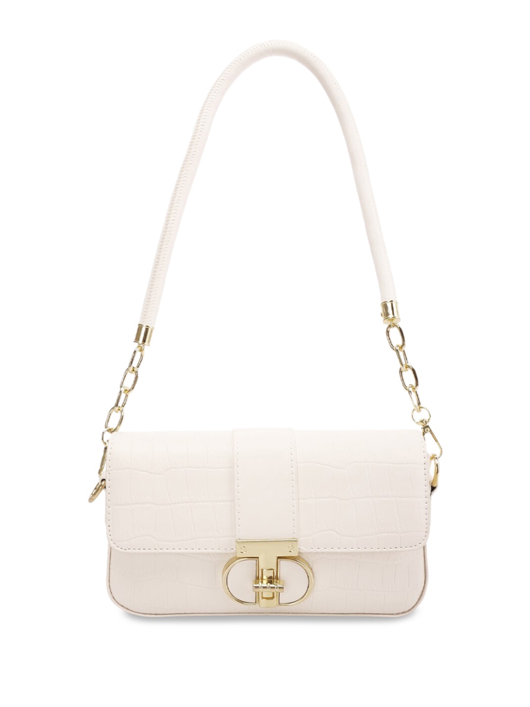 

London Rag Textured Structured Satchel Bag, White