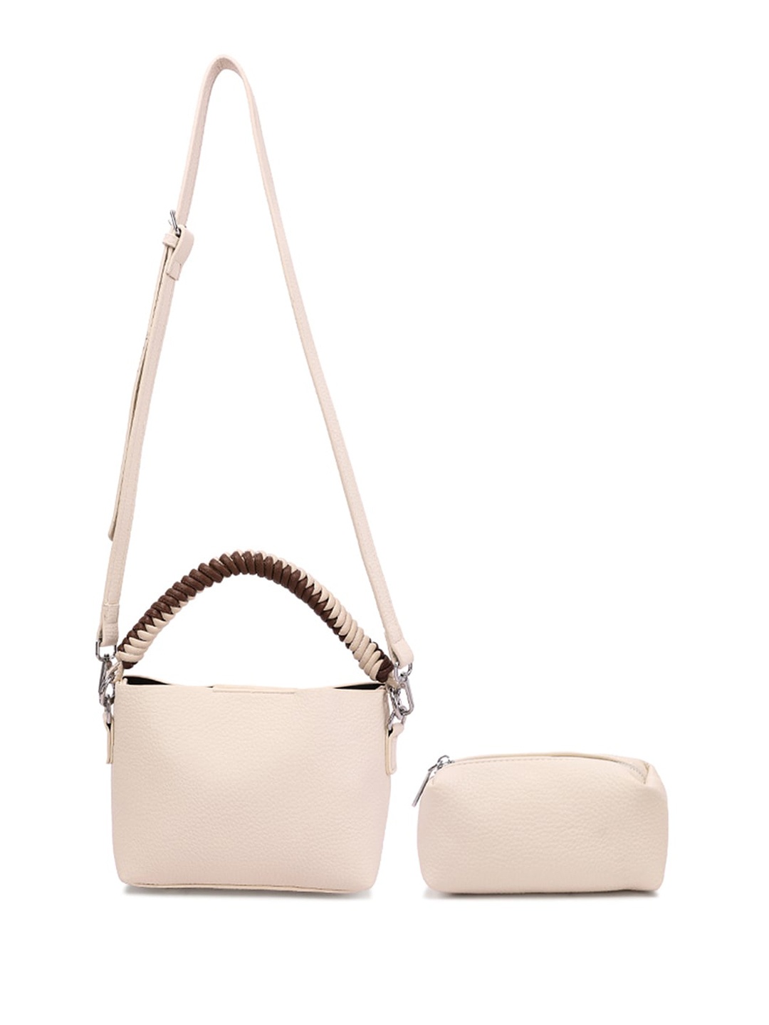 

London Rag PU Structured Sling Bag, Off white
